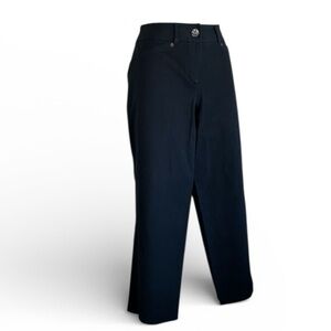 ELIE TAHARI Black capri pants, zip/button, pockets belt loops, ankle slit 14